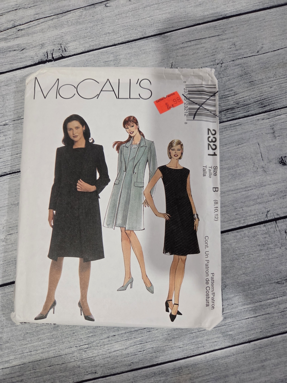 McCall's Sewing Pattern 2321 Size B 8-10-12